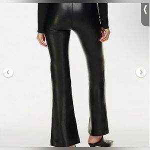 Wilfred Aritzia Faux Leather Black Flare Ankle Pants